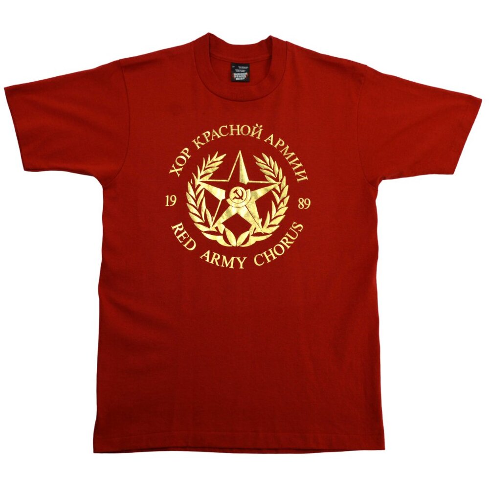 Screen Stars Best Vintage T Shirt Size LARGE L Fifty Fifty Red Army Chorus 89